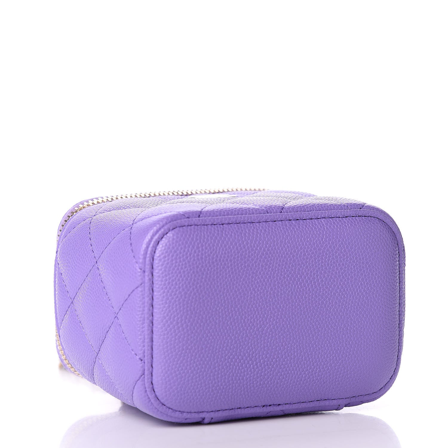 Chanel Caviar Quilted Mini Vanity Case With Chain Purple 548883