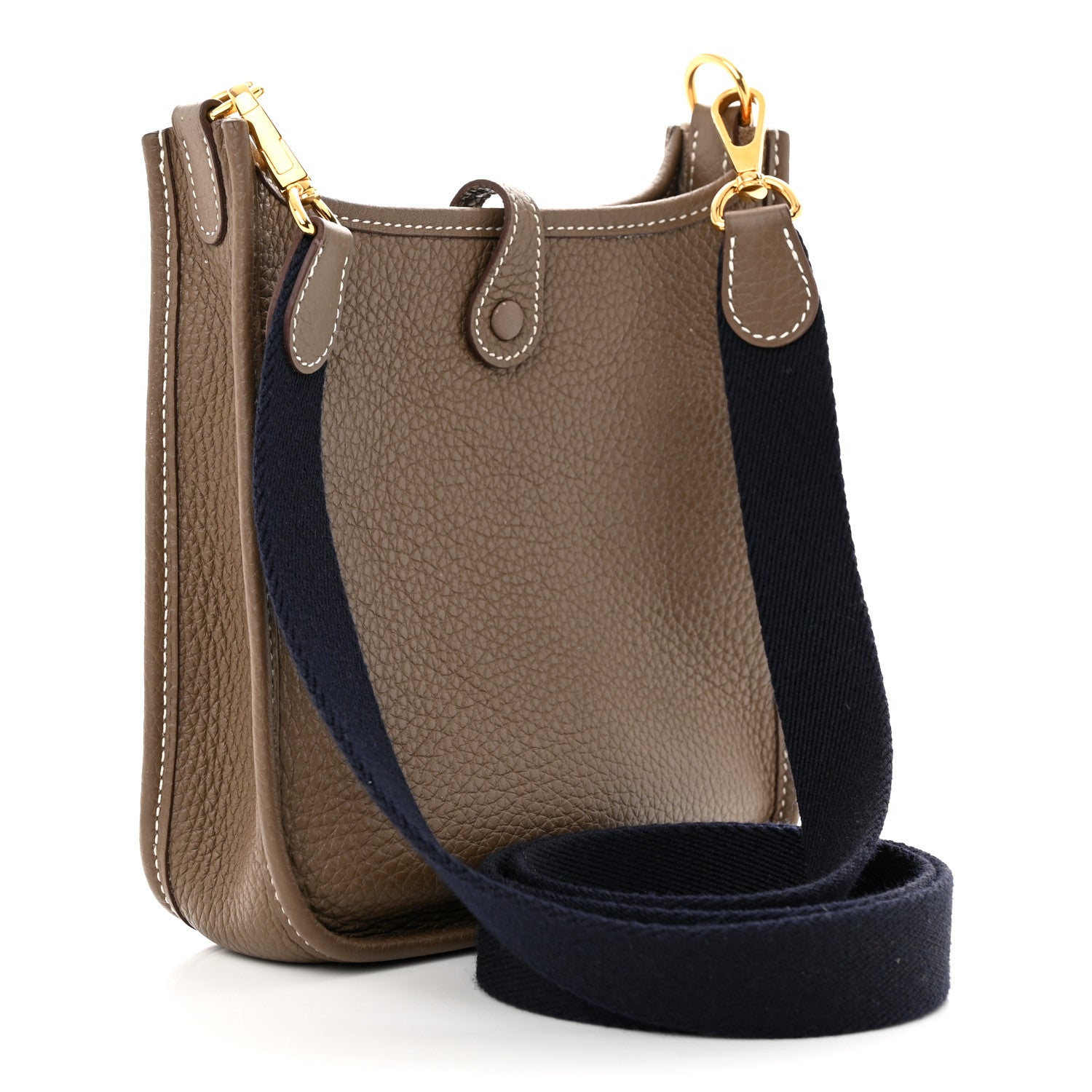 Hermes Taurillon Clemence Amazone Evelyne TPM Etoupe Bleu Indigo 3 of 12