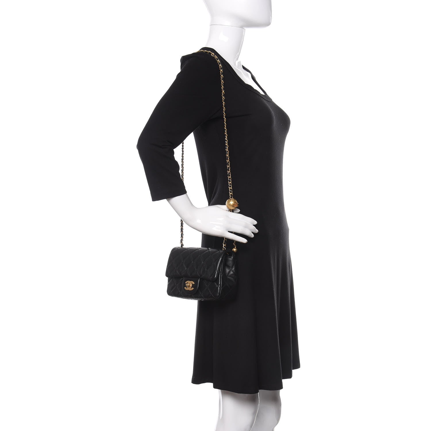 Chanel Lambskin Quilted Mini Pearl Crush Flap Black 2 of 10