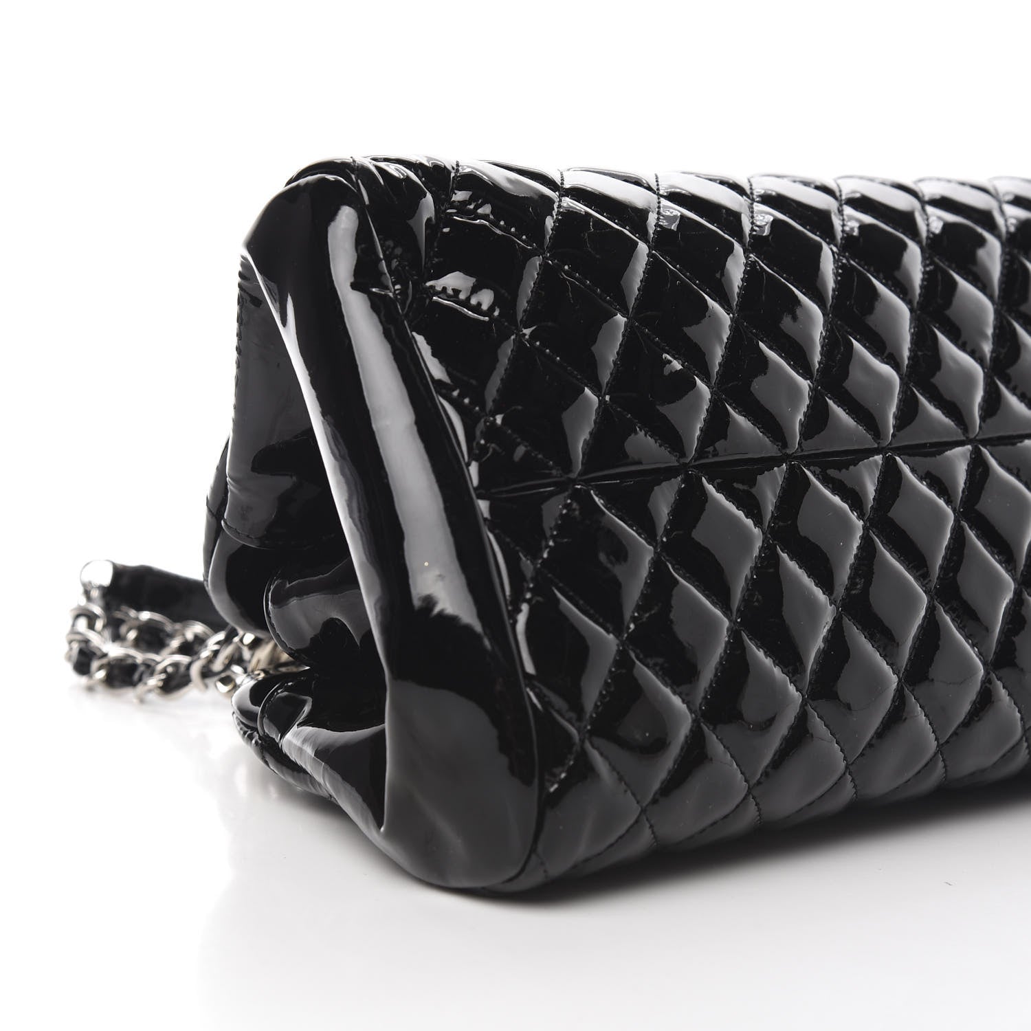 Chanel Patent Quilted Medium Just Mademoiselle Bowling Bag Black 8 of 10