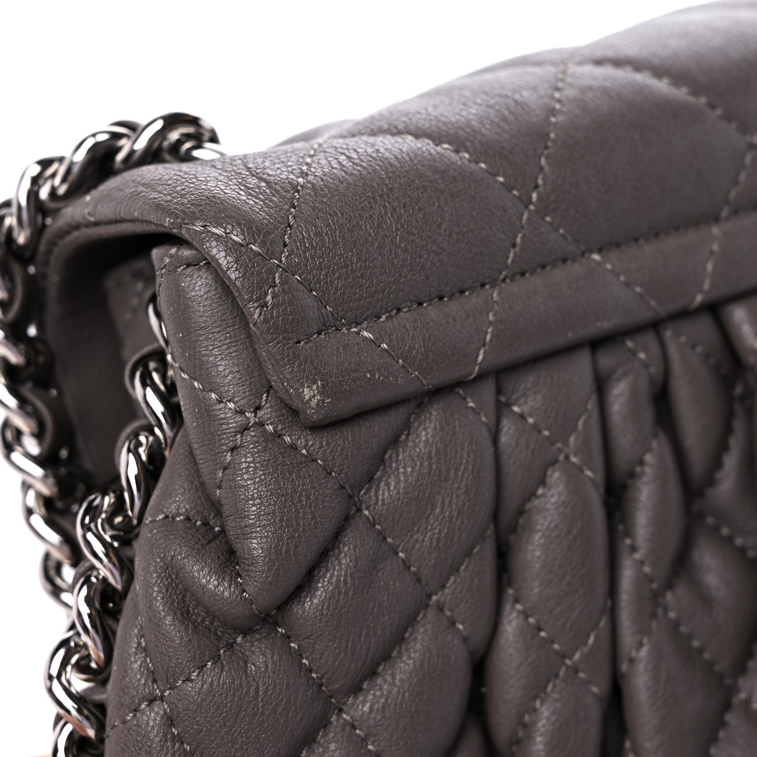 Chanel Washed Lambskin Quilted Mini Chain Around Flap Taupe 15 of 19
