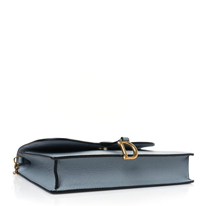 Christian Dior Grained Calfskin Saddle Chain Pouch Cloud Blue 4 of 10