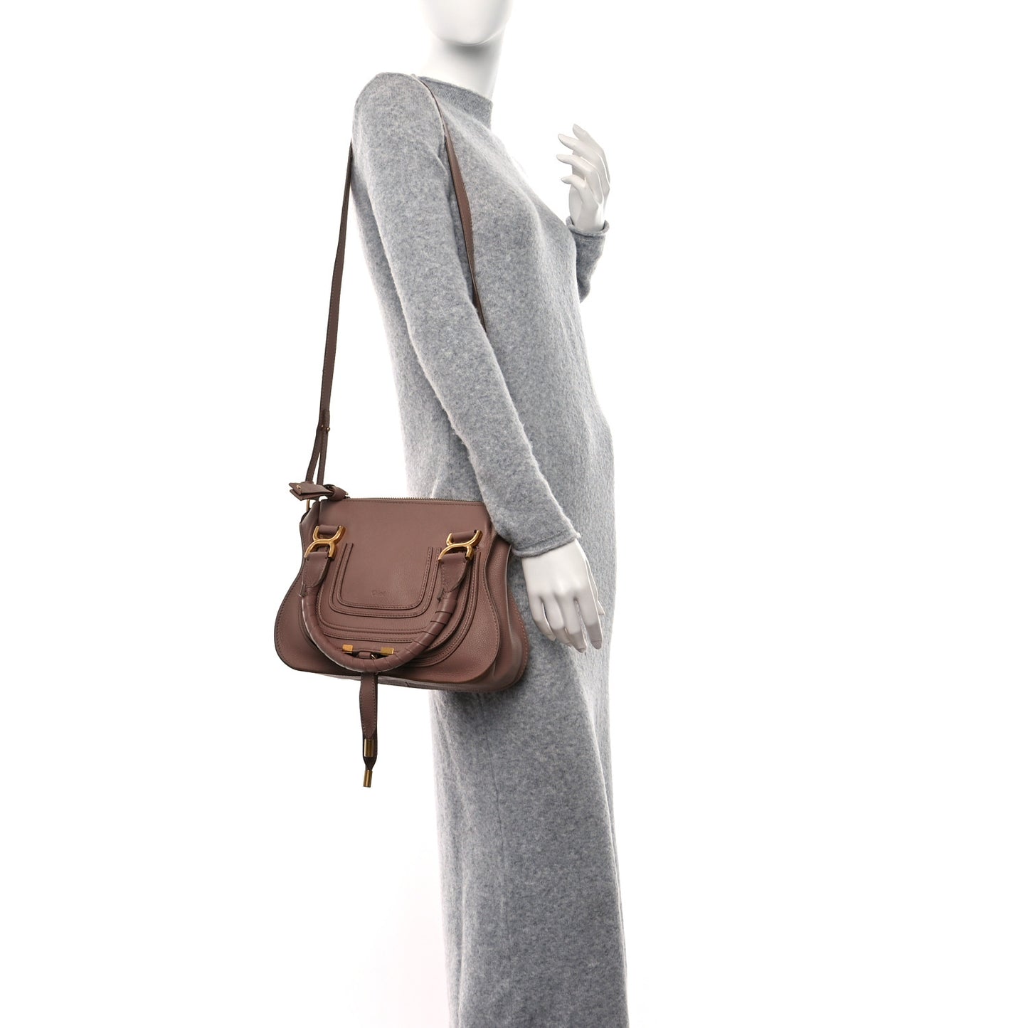 Calfskin Small Marcie Satchel Woodrose