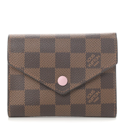 Louis Vuitton Damier Ebene Victorine Wallet Rose Ballerine 1 of 6