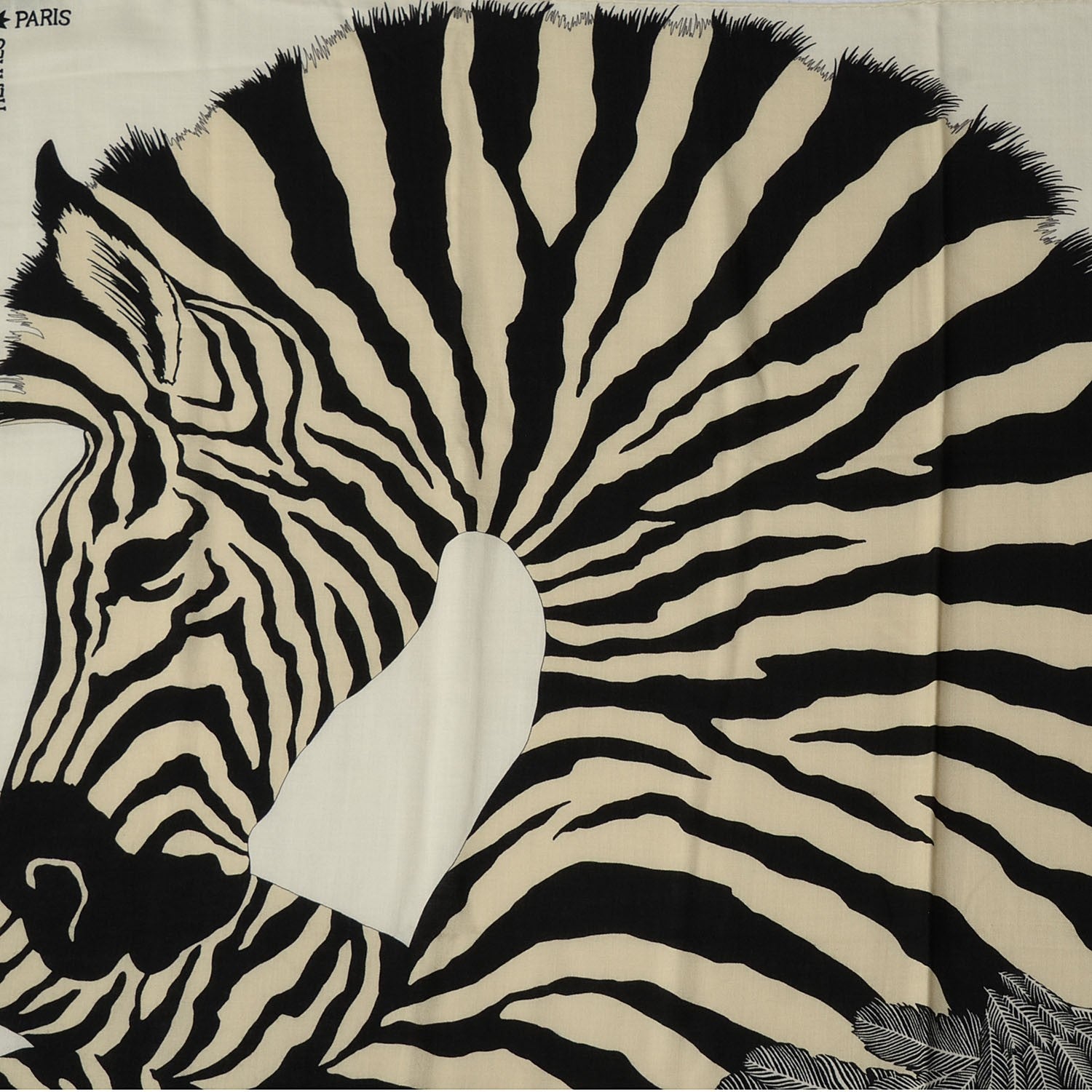 Hermes Cashmere Silk Zebra Pegasus Shawl 140 White Black Naturel 1 of 6