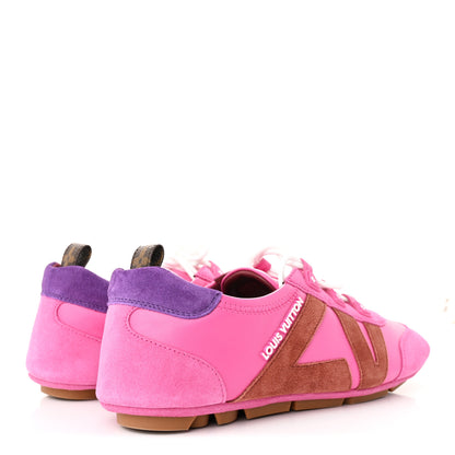 Louis Vuitton Suede Calfskin LV Sneakerina Sneakers 38 Fuchsia Pink 5 of 12