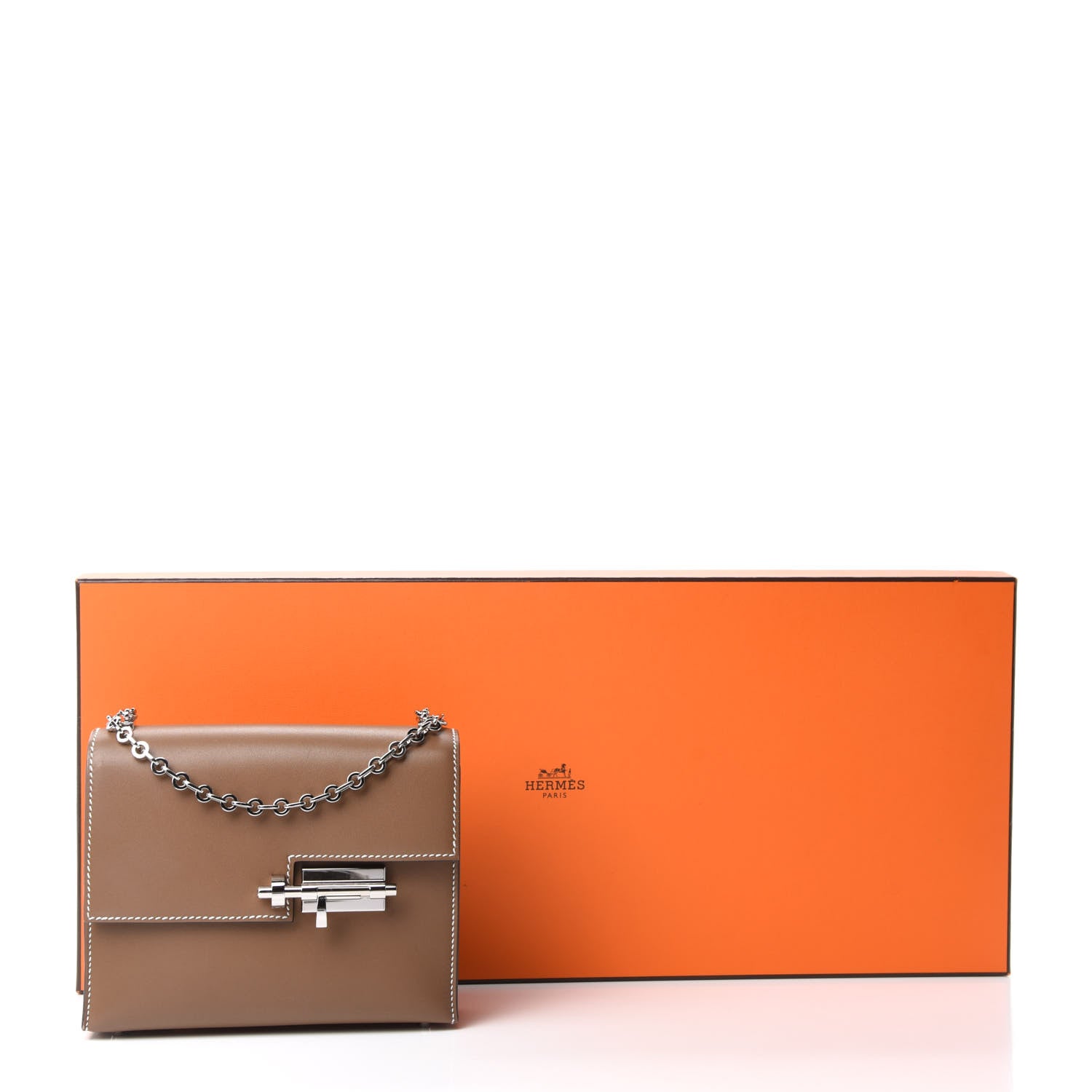 Hermes Tadelakt Mini Verrou Chaine Bag Etoupe 11 of 11