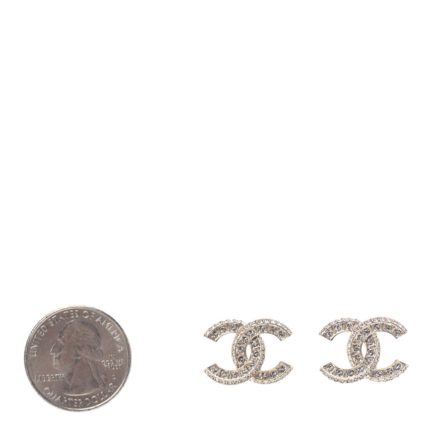 Crystal Timeless CC Earrings Light Gold