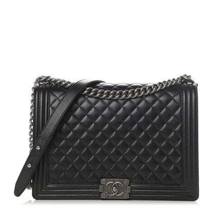 Chanel Lambskin Quilted Large Boy Flap Black 1 of 18