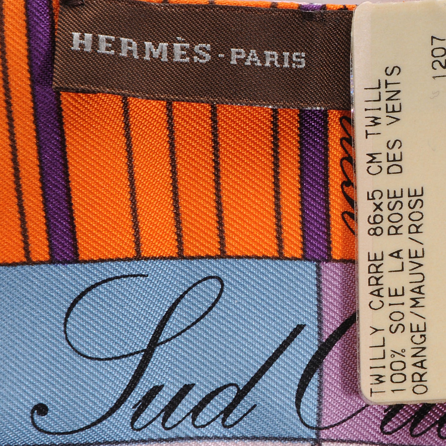 Silk La Rose Des Vents Twilly Orange Mauve Rose