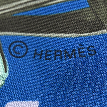 Hermes Silk Brides De Gala Love Twilly Cobalt Kaki Turquoise 3 of 4
