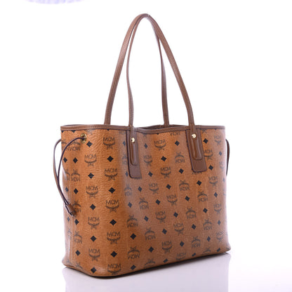 MCM Visetos Medium Liz Reversible Shopper Tote Cognac 3 of 17