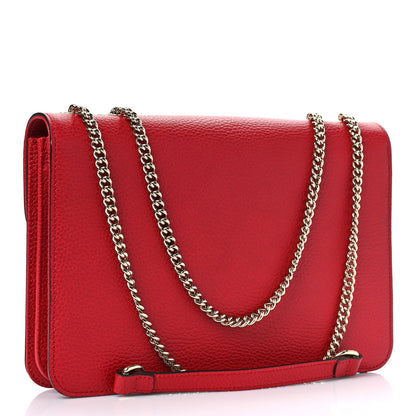 Gucci Dollar Calfskin Interlocking G Shoulder Bag Red 3 of 9