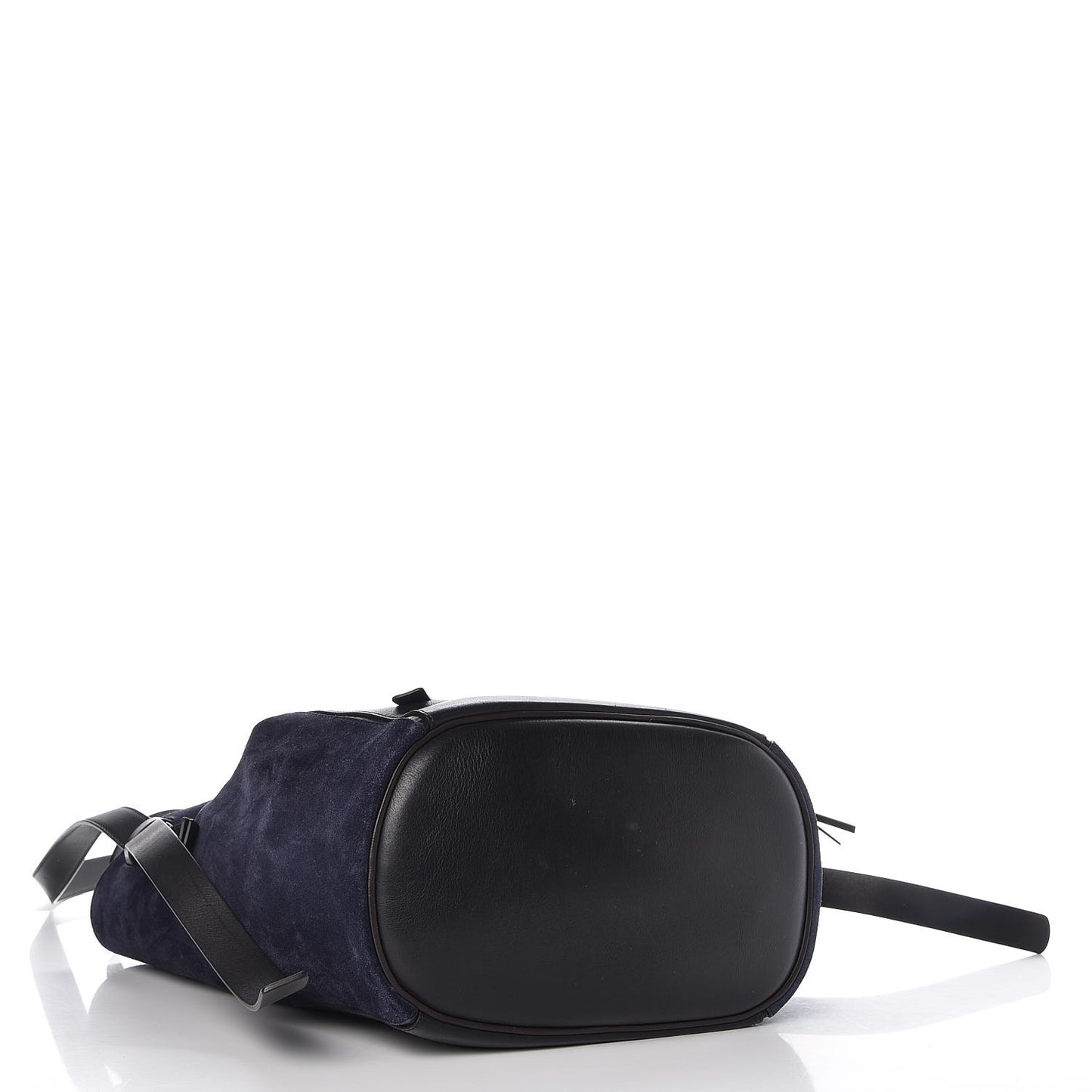 Smooth Suede Calfskin Medium Myer Double Carry Bag Black Navy