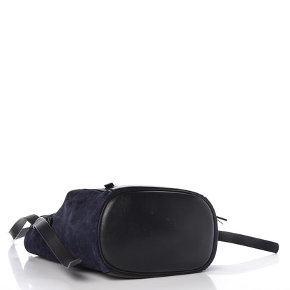 Chloe Smooth Suede Calfskin Medium Myer Double Carry Bag Black Navy 5 of 8