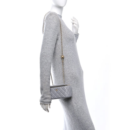 Chanel Lambskin Quilted Small Pearl Crush Vanity Case With Chain Grey 2 of 11