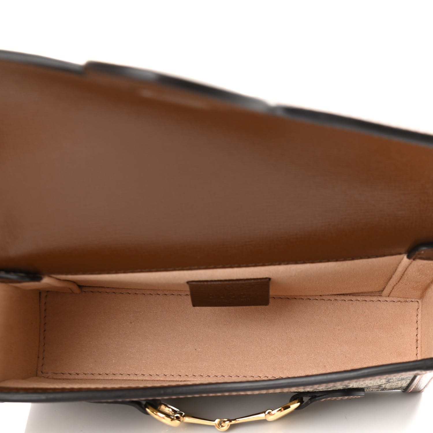 Gucci GG Supreme Monogram Mini Horsebit 1955 Shoulder Bag Beige Brown Sugar 4 of 10