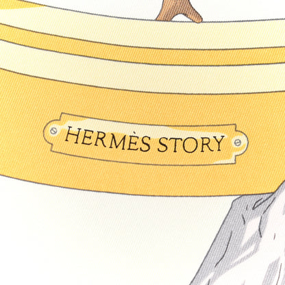 Hermes Silk Hermes Story Scarf 90 White Beige Multicolor 5 of 5