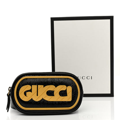 Gucci Patent Rubber Game Patch Logo Belt Bag 95 38 Black 15 of 15