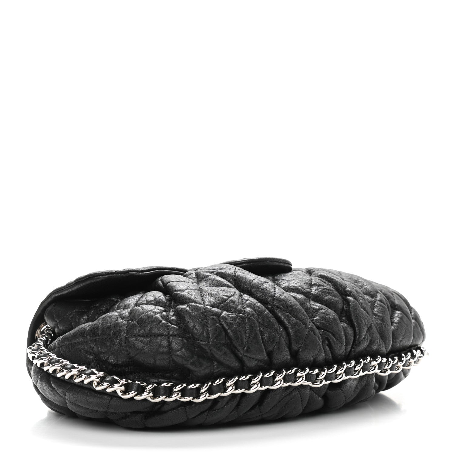 Chanel Washed Lambskin Quilted Medium Chain Around Messenger Black 4 of 11