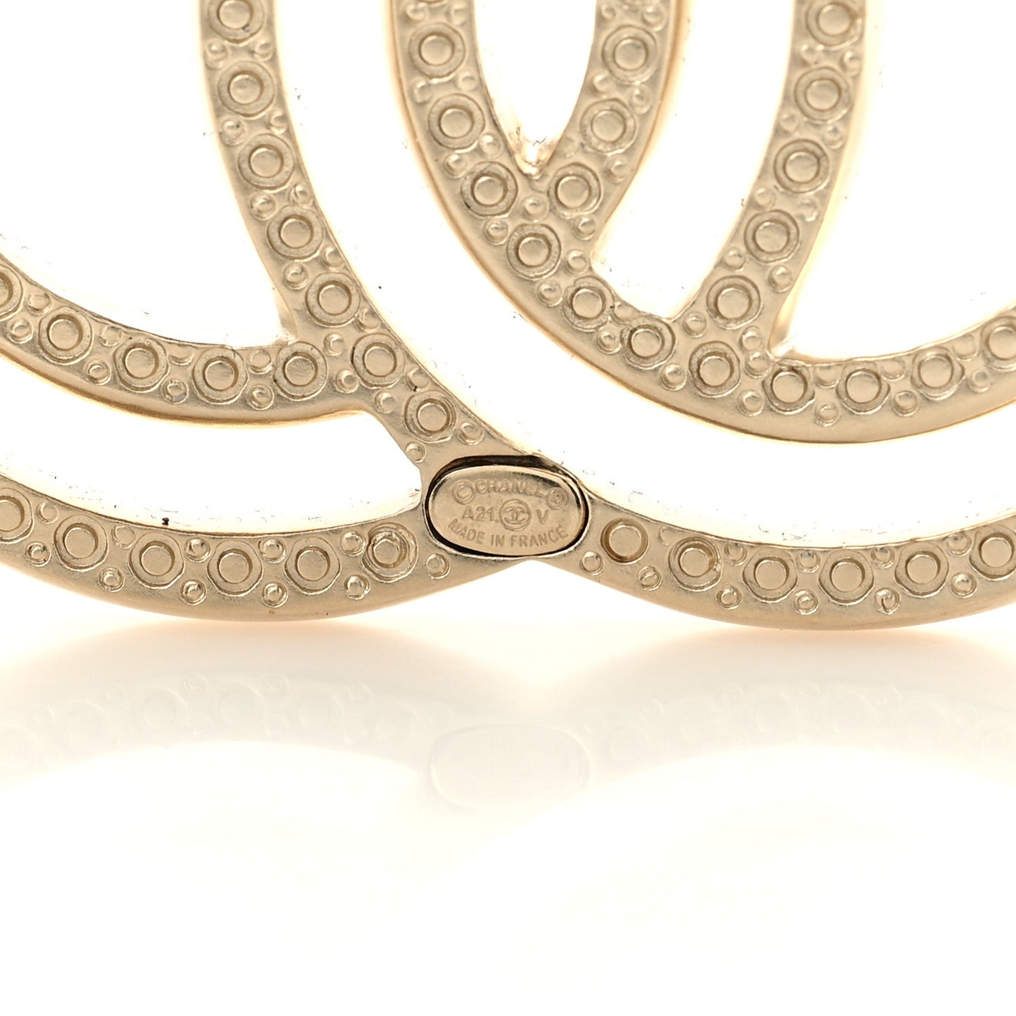 Crystal CC Brooch Light Gold