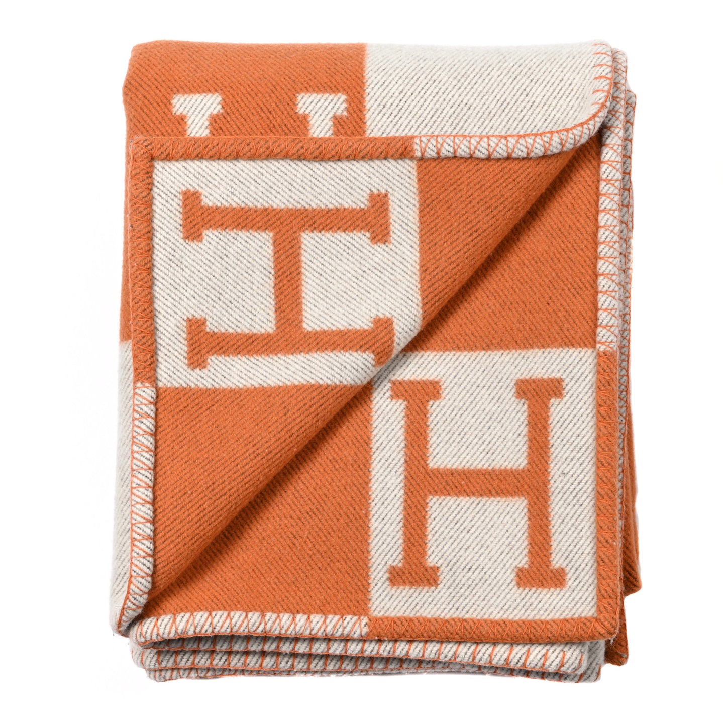 Wool Cashmere Signature Classic Avalon Blanket Ecru Potiron