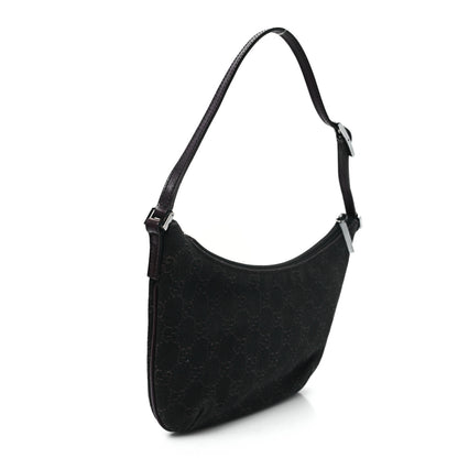 Gucci Denim Monogram Pochette Dark Brown 3 of 13