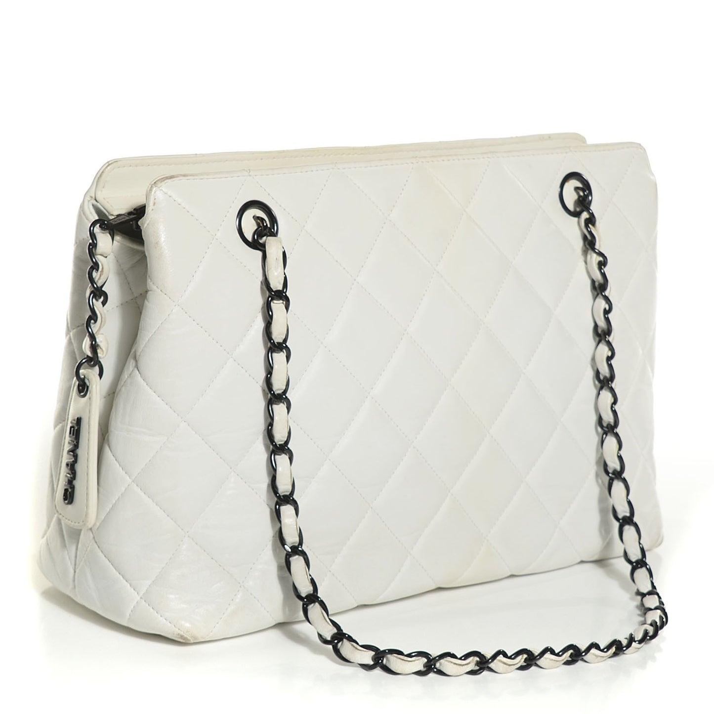 Lambskin Quilted Shoulder Bag White