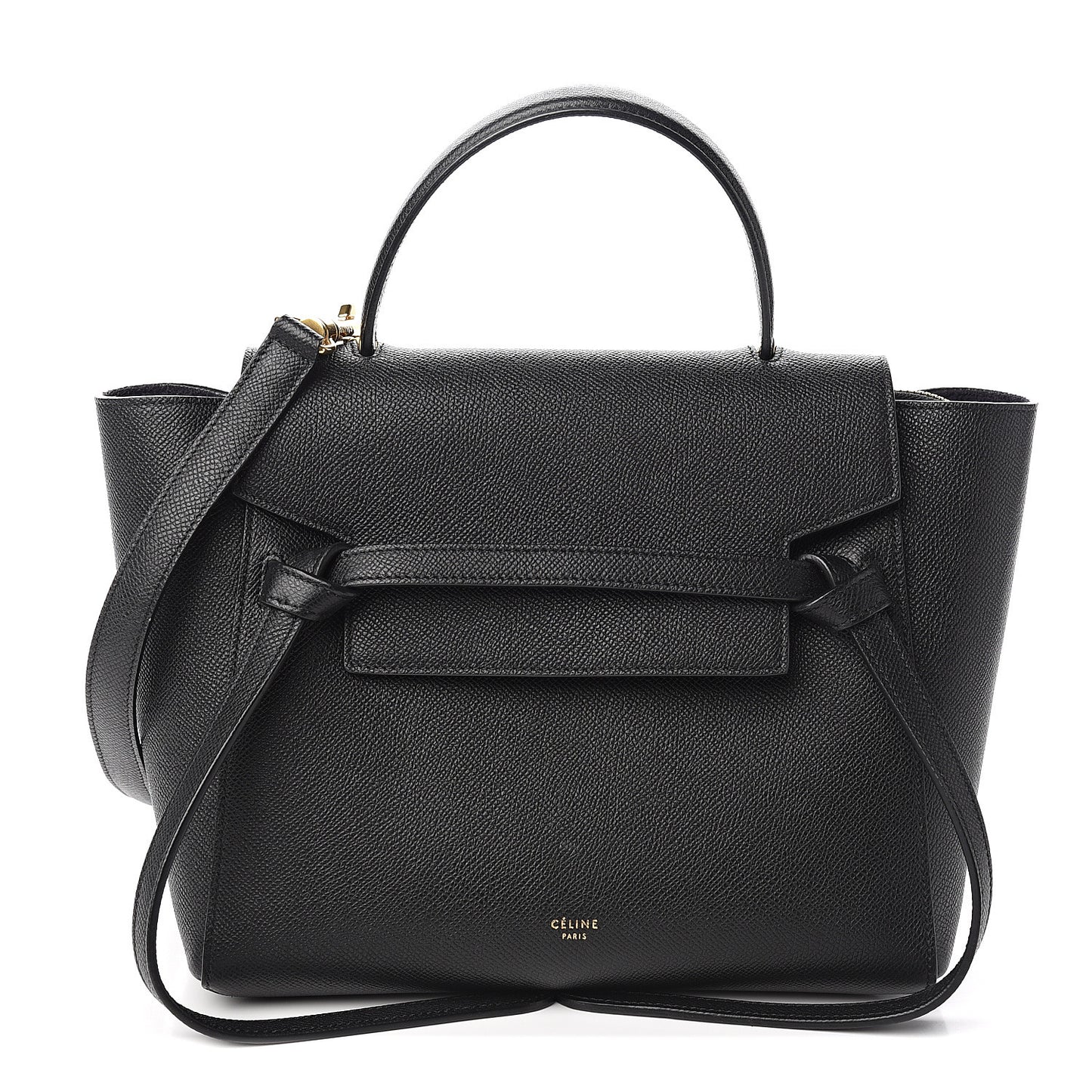 Grained Calfskin Micro Belt Bag Black