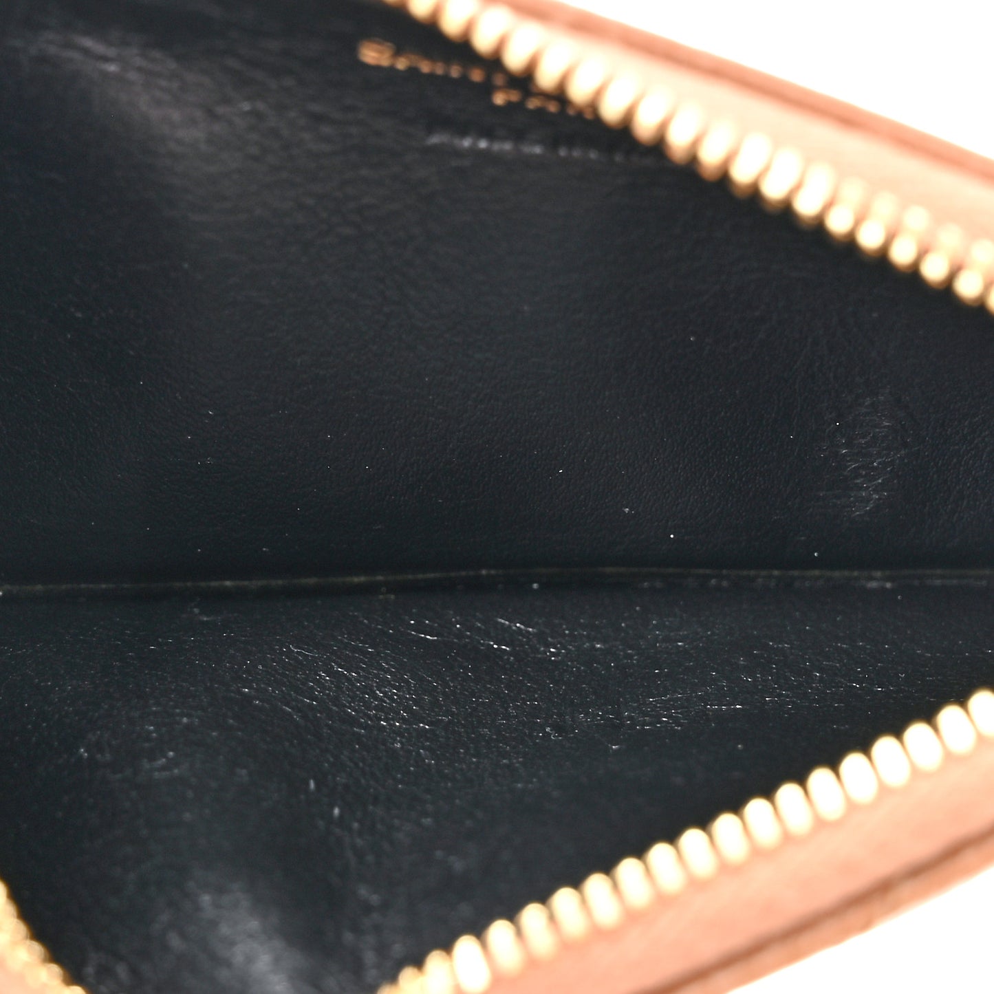 Grain De Poudre Matelasse Chevron Monogram Fragments Zippered Card Case Naturel Dark