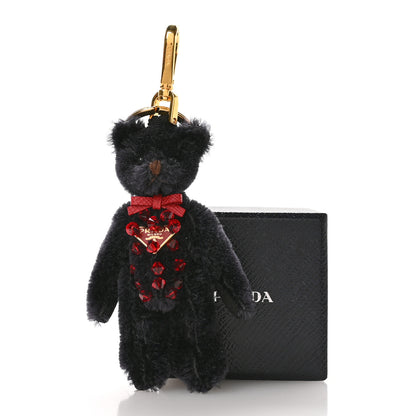 Prada Crystal Teddy Bear Keychain Black Red 4 of 4