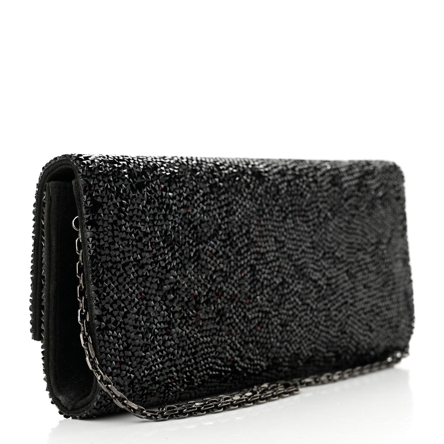 Judith Leiber Swarovski Crystal Perry Flap Clutch Black 3 of 11