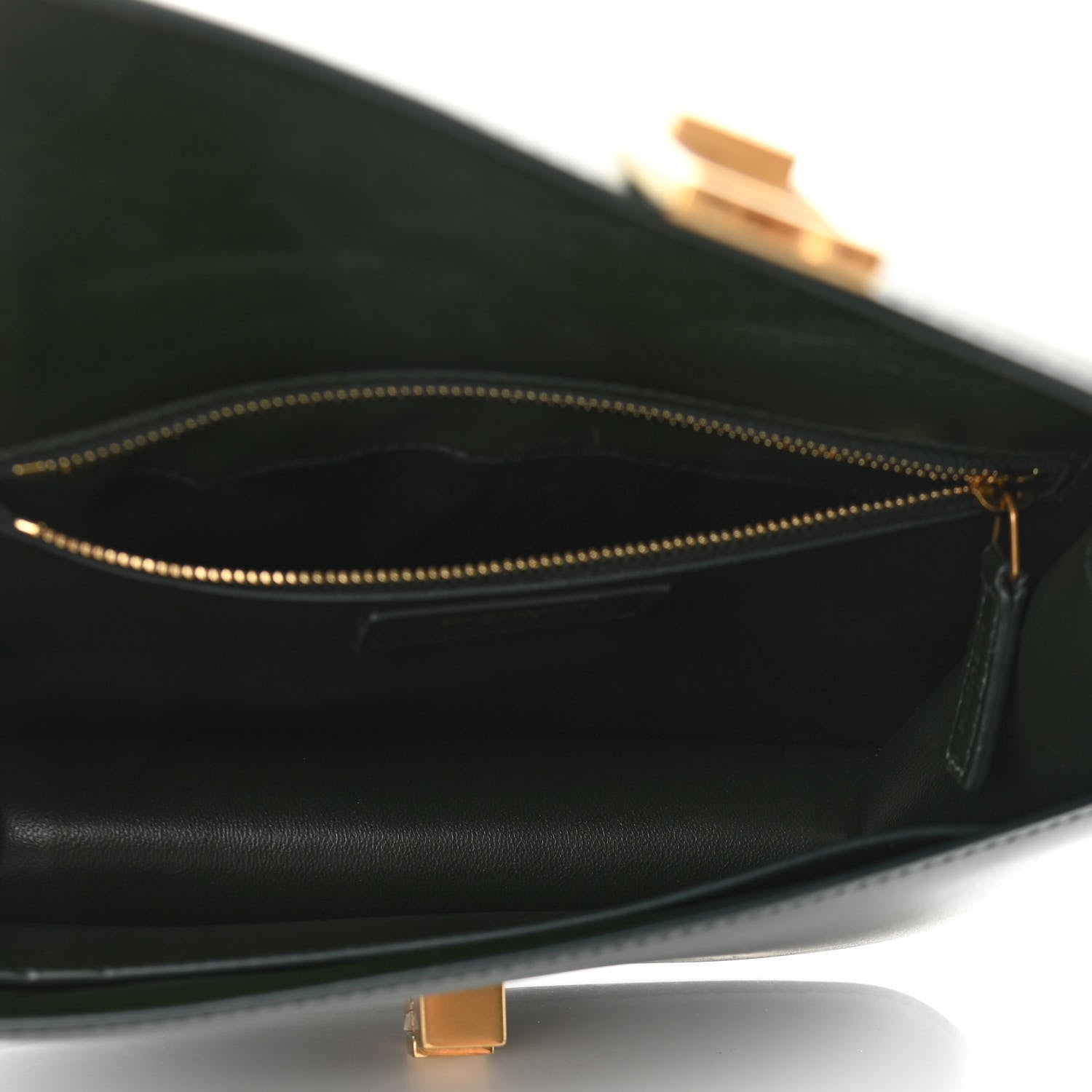 Saint Laurent Smooth Calfskin Carre Satchel Green 5 of 14