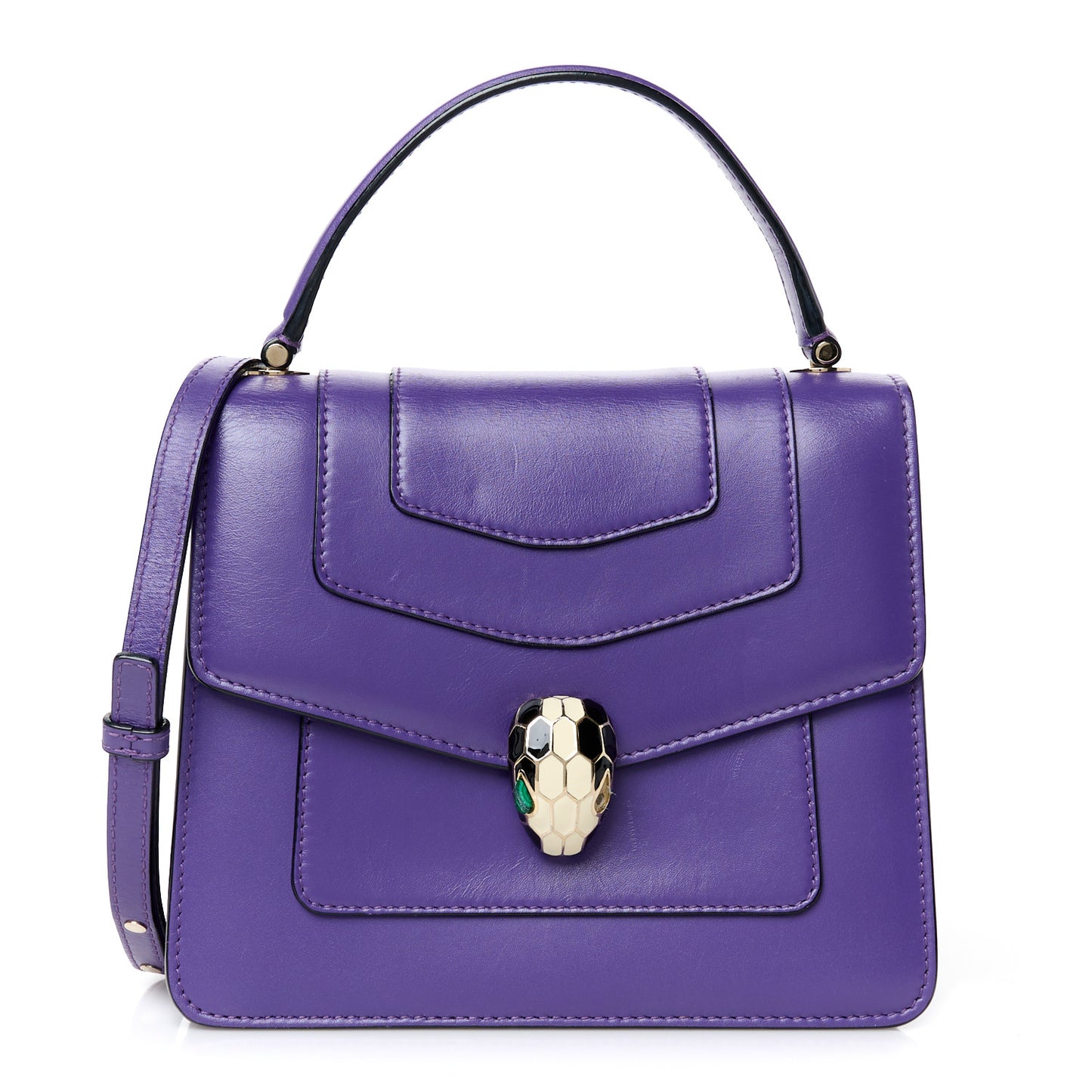 Calfskin Serpenti Forever Top Handle Purple