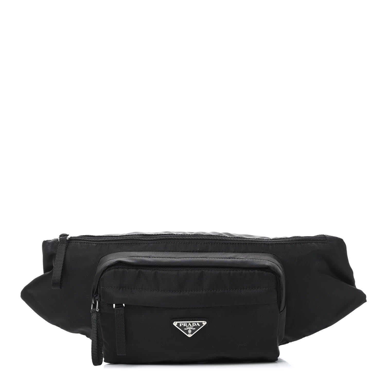 Prada Tessuto Nylon Double Pocket Belt Bag Black 1 of 7