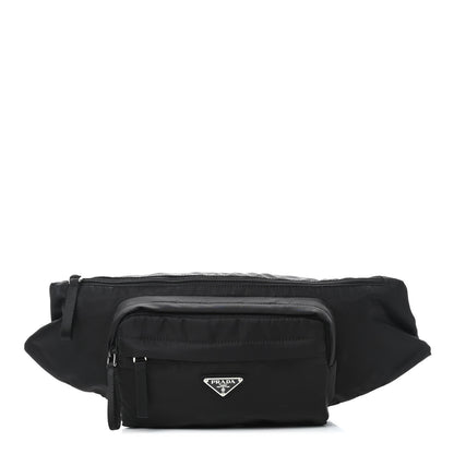 Prada Tessuto Nylon Double Pocket Belt Bag Black 1 of 7