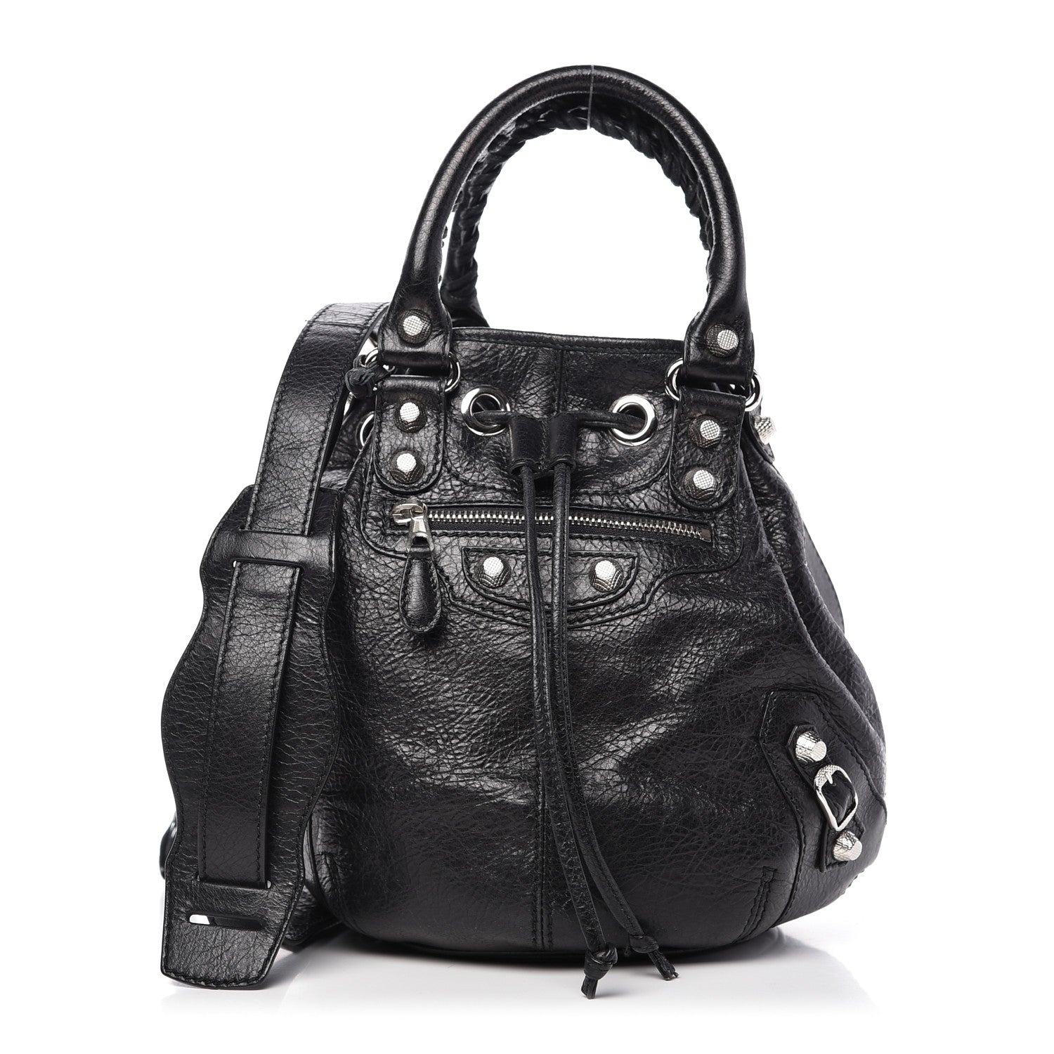 Balenciaga Agneau Giant 12 Silver Hardware Mini Pompon Black 3 of 10
