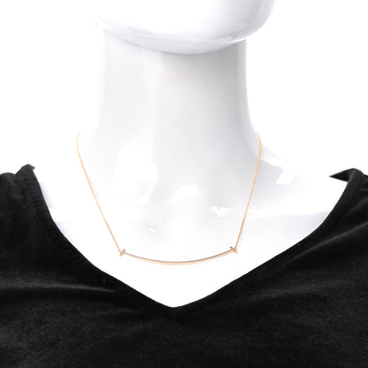 Tiffany 18K Rose Gold Large T Smile Pendant Necklace 2 of 5