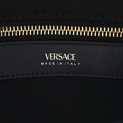 Versace Canvas Studded Small Logo Tote Bag Black 7 of 11