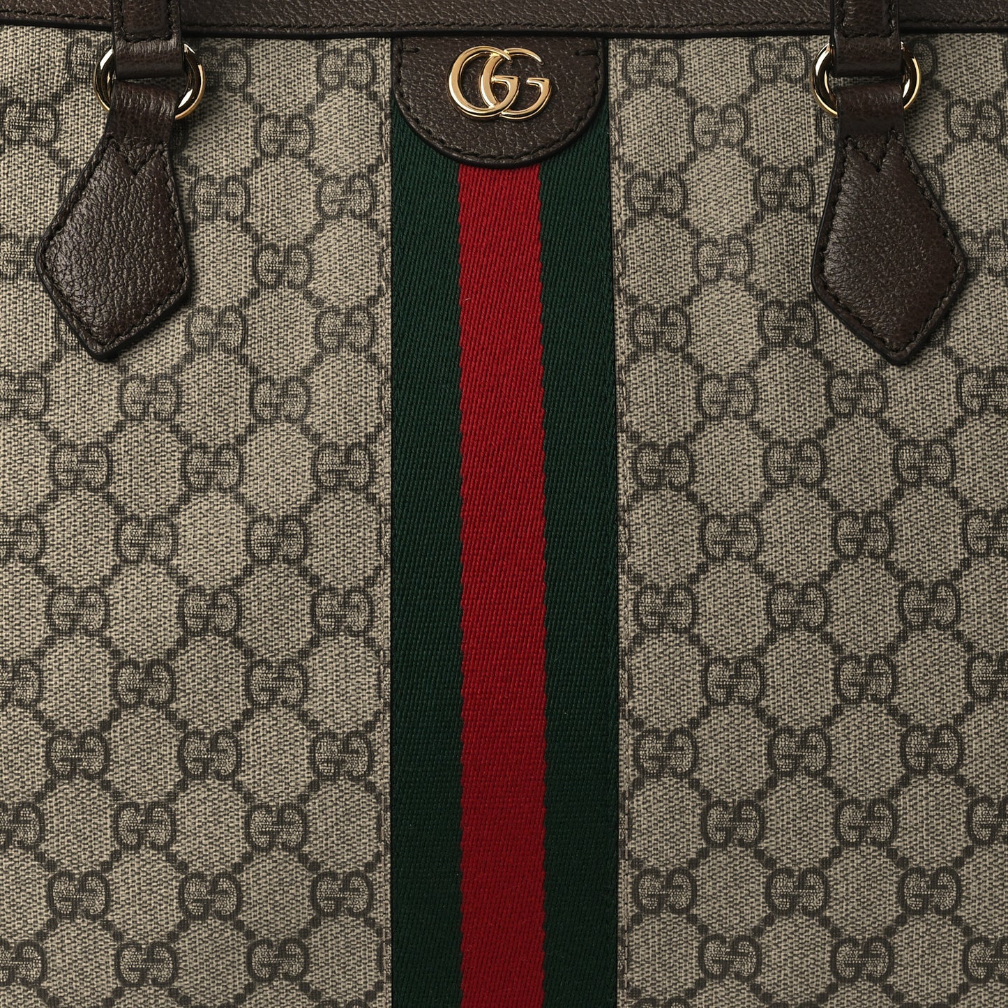 GG Supreme Monogram Medium Ophidia Shopping Tote Brown