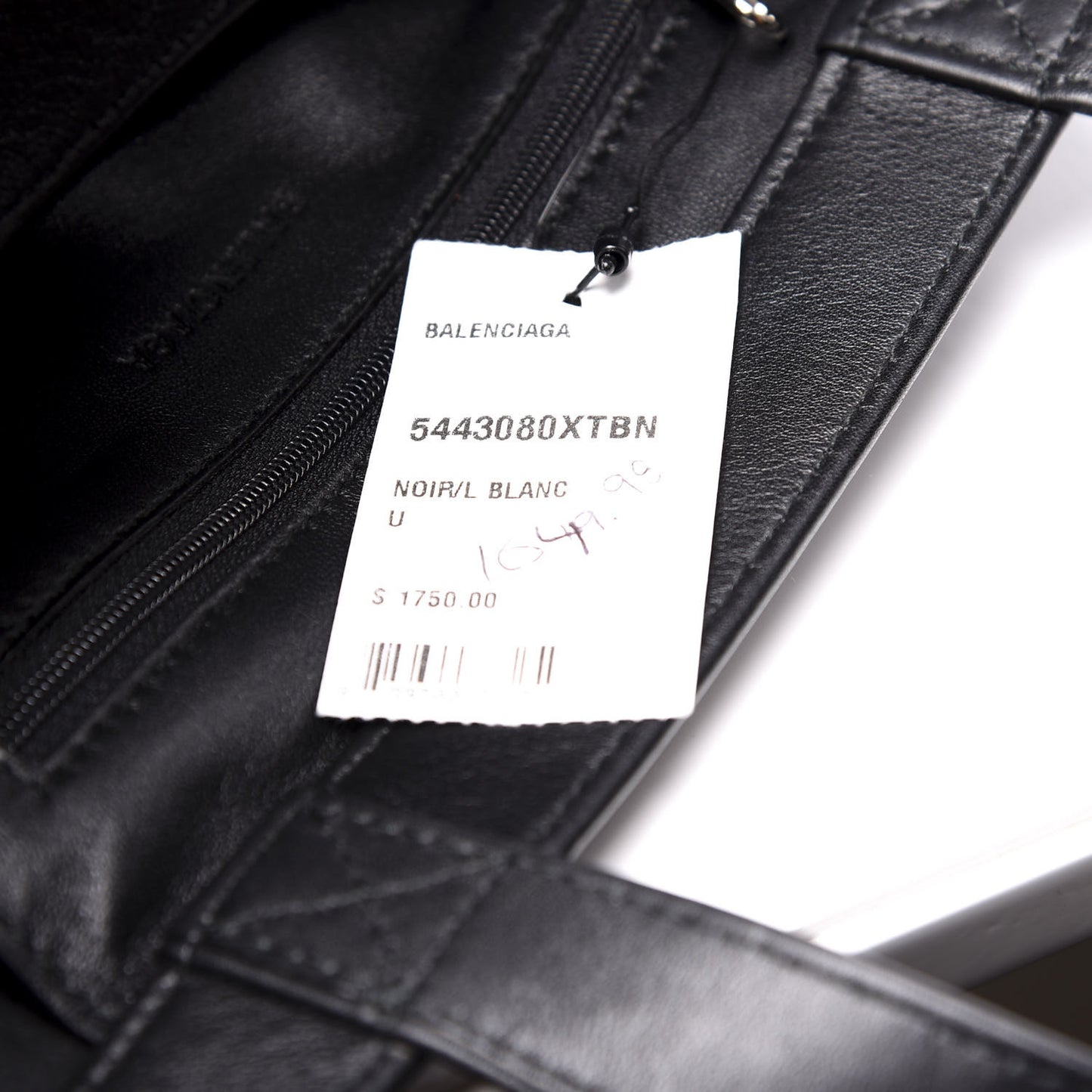 Calfskin Printed Logo Small Market Shopper Tote Black