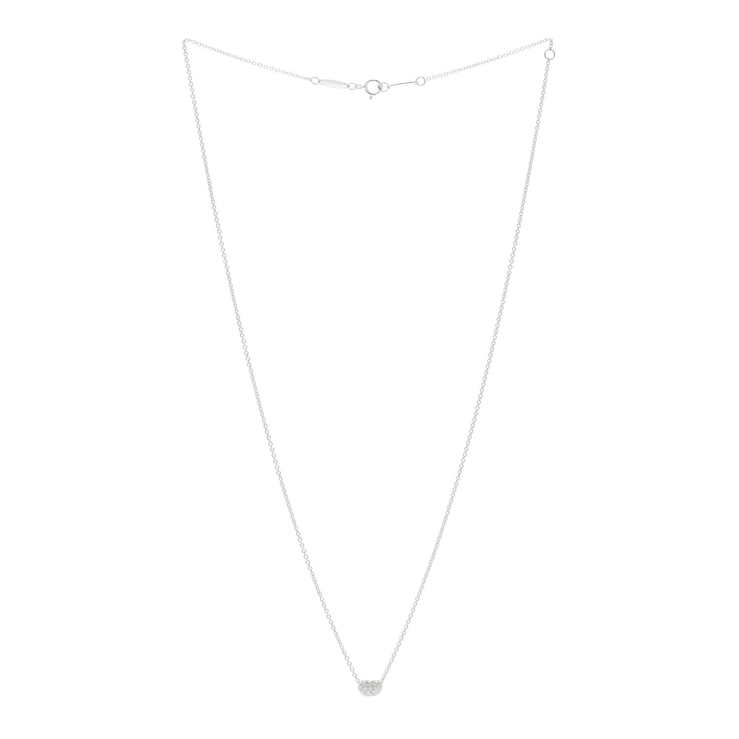 Platinum Diamond 6.5mm Elsa Peretti Bean Pendant Necklace
