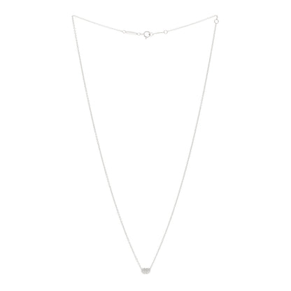 Tiffany Platinum Diamond 6.5mm Elsa Peretti Bean Pendant Necklace 3 of 5