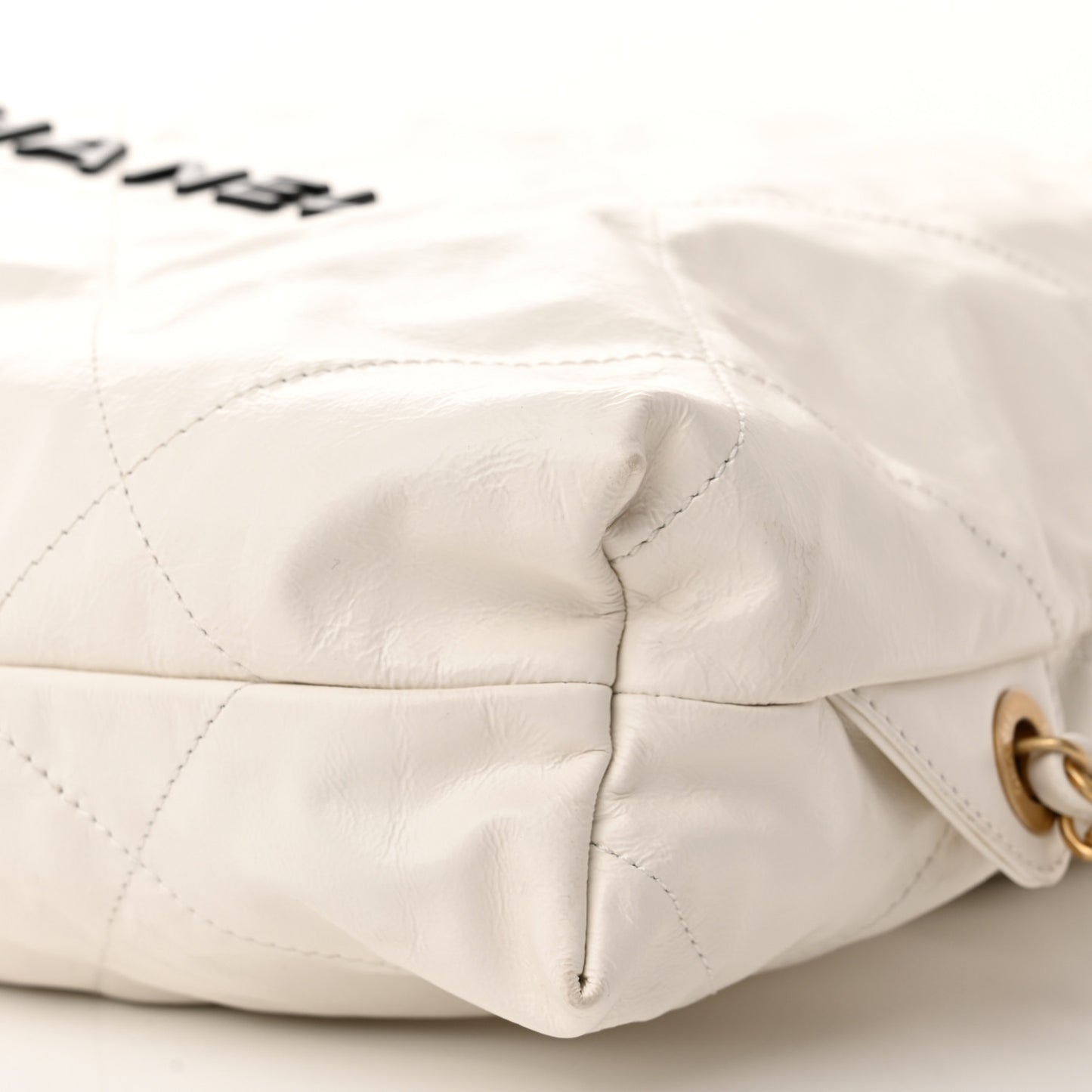 Calfskin Quilted Chanel 22 Backpack White Black