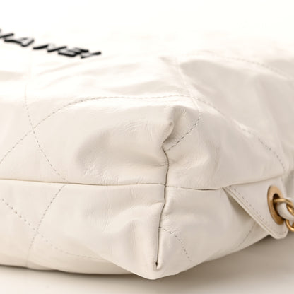Chanel Calfskin Quilted Chanel 22 Backpack White Black 10 of 12
