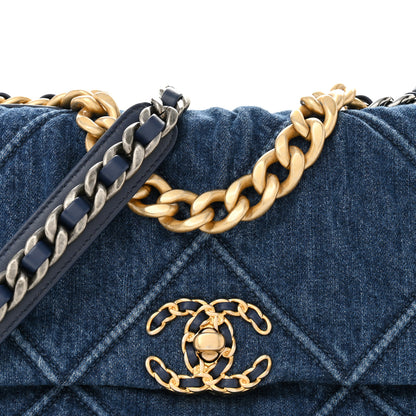 Chanel Denim Quilted Medium Chanel 19 Flap Blue 8 of 10