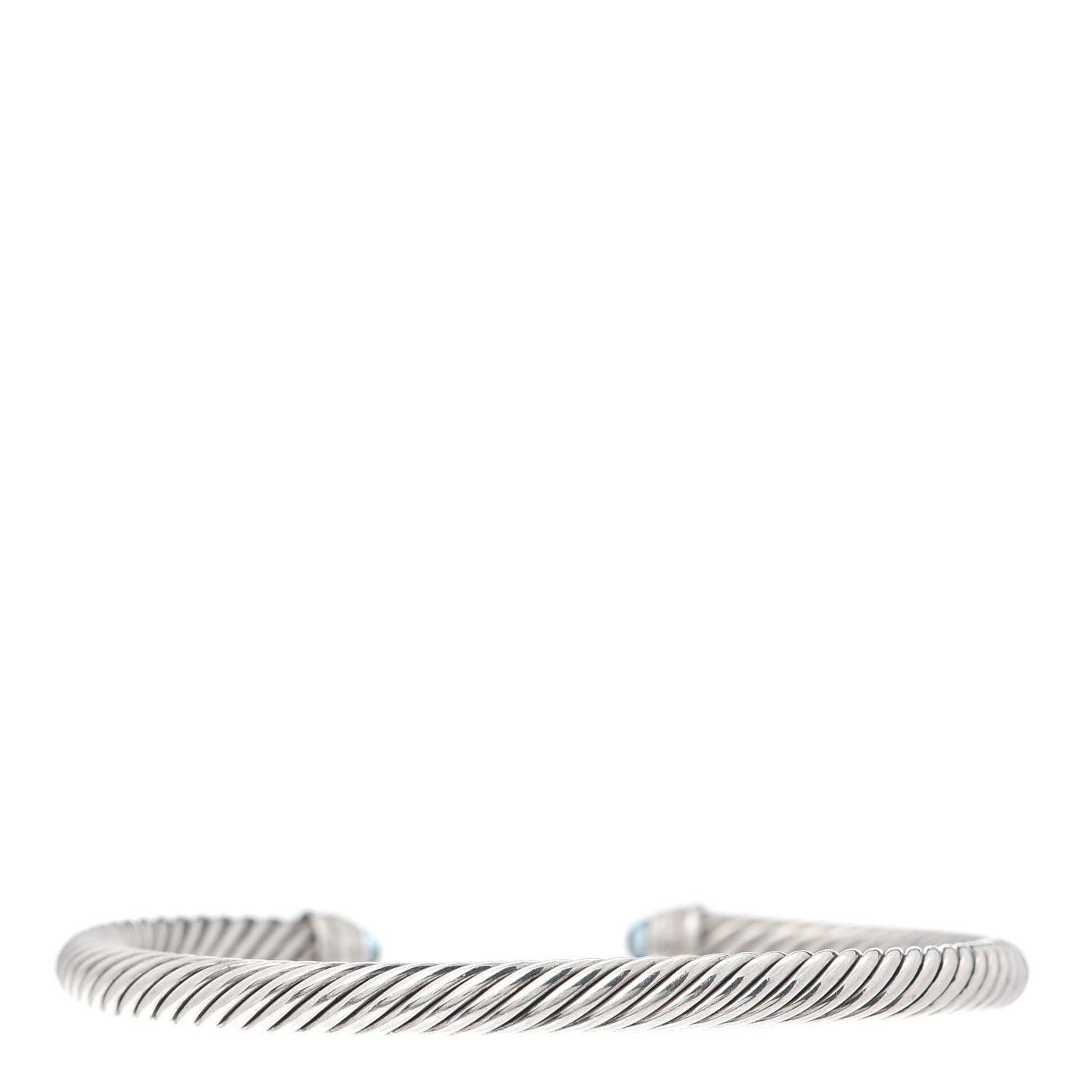 Sterling Silver Diamond Blue Topaz 5mm Cable Classics Bracelet