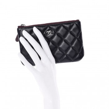 Chanel Lambskin Quilted Small Cosmetic Case Black 2 of 7