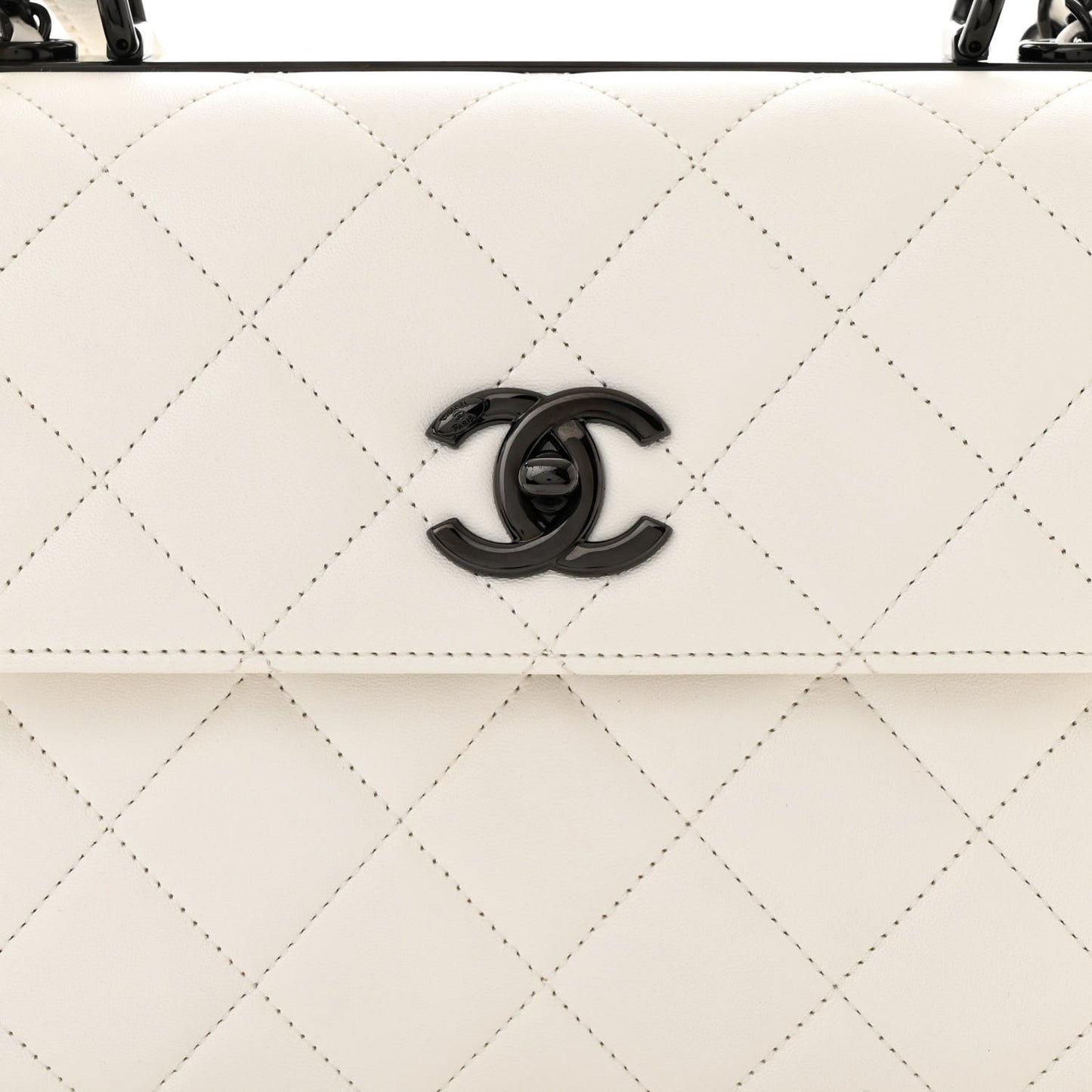 Lambskin Quilted Small Trendy CC Dual Handle Flap Bag White