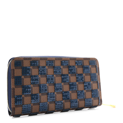 Louis Vuitton Damier Paillettes Zippy Wallet Blue 3 of 9